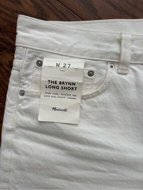 Madewell High-Rise White Denim Shorts